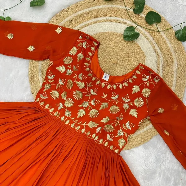 Orange_Georgette_Zari_Sequin_Embroidered_Flared_Anarkali_Gown_For_Women