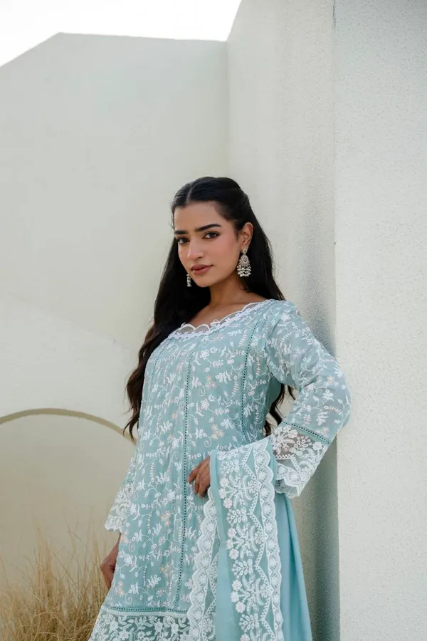 Sea_Green_Cotton_Embroidered_A-Line_Kurta_Palazzo_Dupatta_Set_For_Women