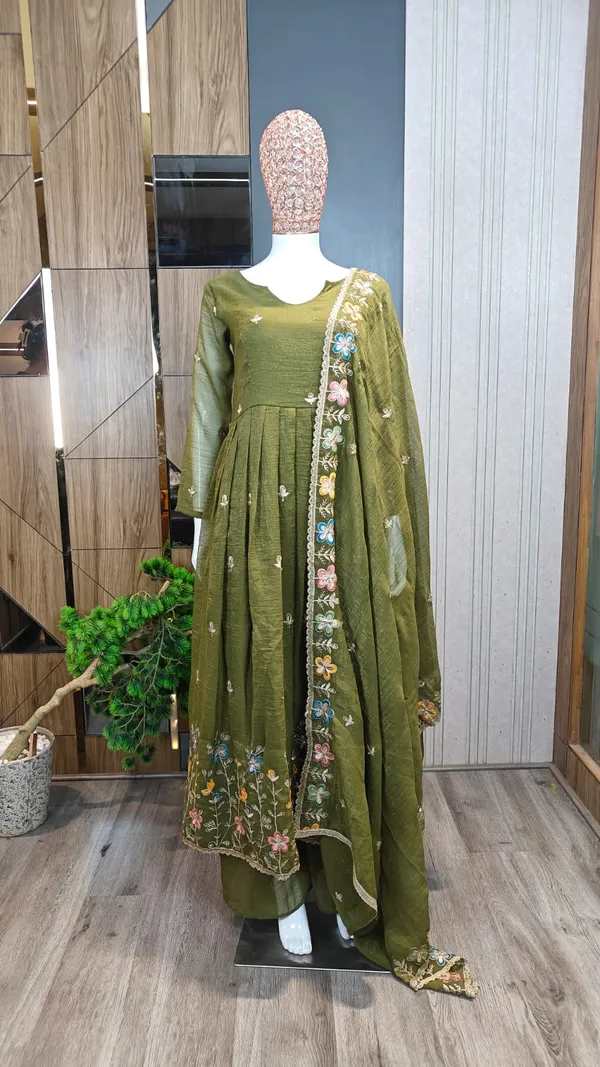 Green_Silk_Floral_Embroidered_Anarkali_Kurta_Palazzo_Set_For_Women