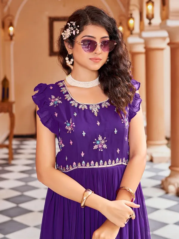 Purple_Georgette_Floral_Embroidered_Flared_Anarkali_Gown_For_Women