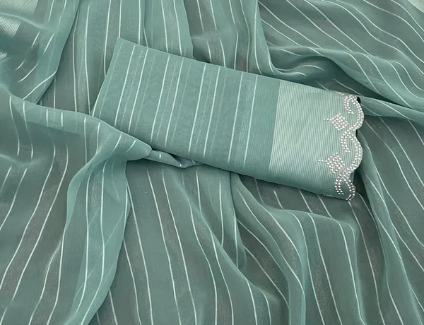 Sea_Green_Chiffon_Striped_Scalloped_Border_Saree_For_Women