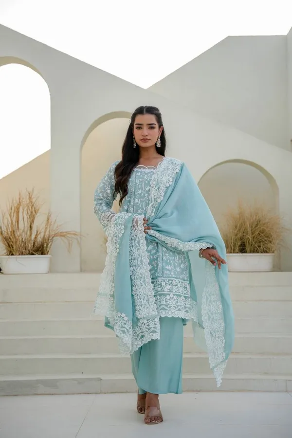 Sea_Green_Cotton_Embroidered_A-Line_Kurta_Palazzo_Dupatta_Set_For_Women