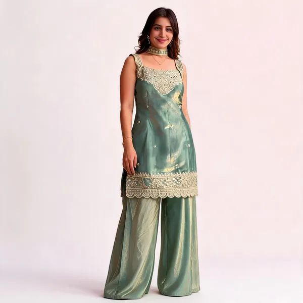 Sea_Green_Silk_Zari_Embroidered_Sleeveless_Kurta_Sharara_Set_For_Women