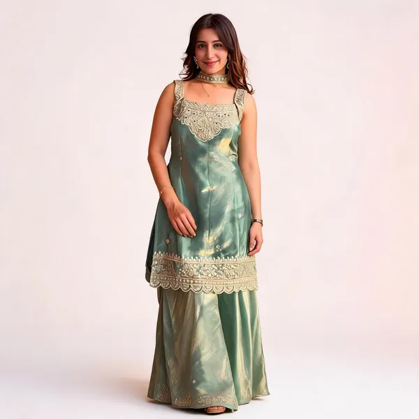 Sea_Green_Silk_Zari_Embroidered_Sleeveless_Kurta_Sharara_Set_For_Women