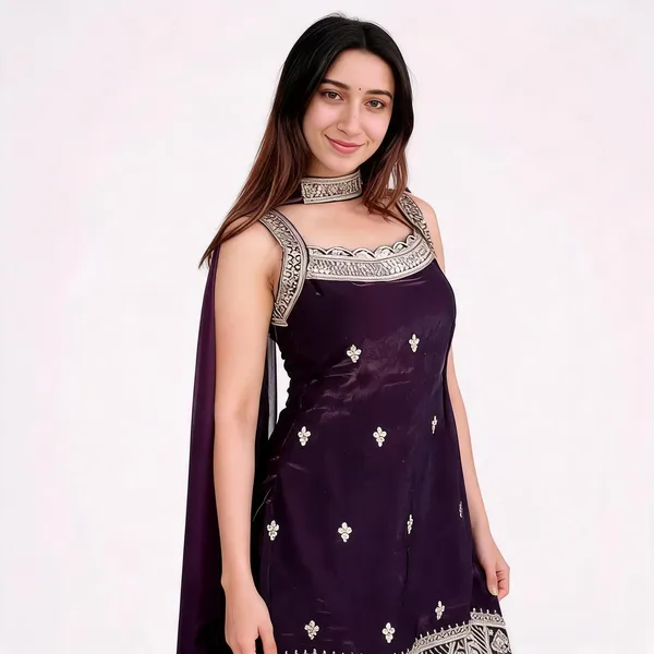 Purple_Velvet_Zari_Embroidered_Sleeveless_Kurta_Sharara_Set_For_Women