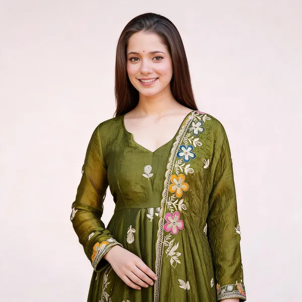 Green_Silk_Floral_Embroidered_Anarkali_Kurta_Palazzo_Set_For_Women