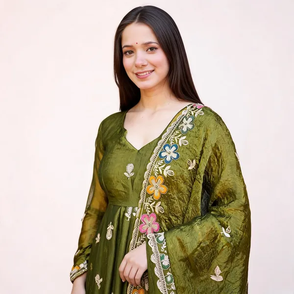 Green_Silk_Floral_Embroidered_Anarkali_Kurta_Palazzo_Set_For_Women