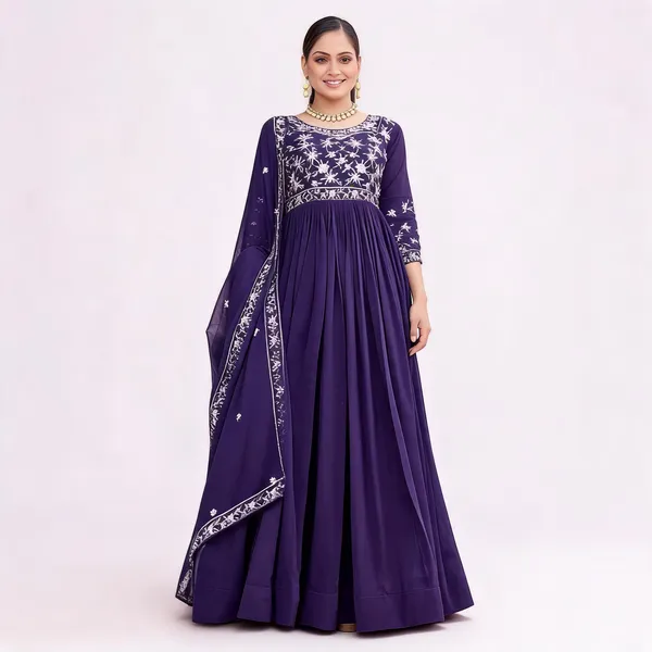 Navy_Blue_Georgette_Embroidered_Anarkali_Gown_With_Dupatta_For_Women