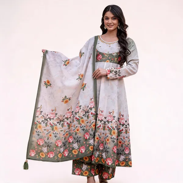 White_Chanderi_Digital_Print_Anarkali_Kurta_Palazzo_Dupatta_For_Women