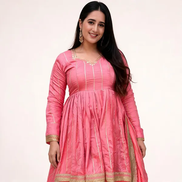 Pink_Vichitra_Silk_Zari_Striped_Anarkali_Sharara_Dupatta_Set_For_Women