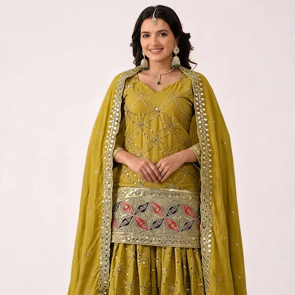Mustard_Georgette_Sequin_Embroidered_Sharara_Suit_Set_For_Women