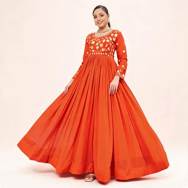 Orange_Georgette_Zari_Sequin_Embroidered_Flared_Anarkali_Gown_For_Women