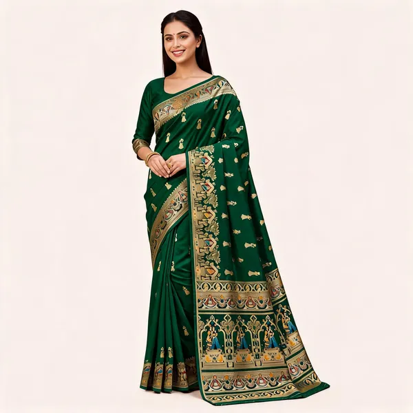 Green_Silk_Woven_Zari_Border_Ethnic_Saree_For_Women
