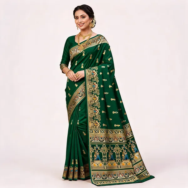 Green_Silk_Woven_Zari_Border_Ethnic_Saree_For_Women