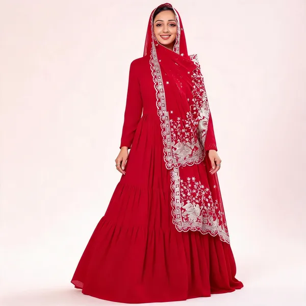 Red_Georgette_Embroidered_Anarkali_Gown_With_Dupatta_For_Women