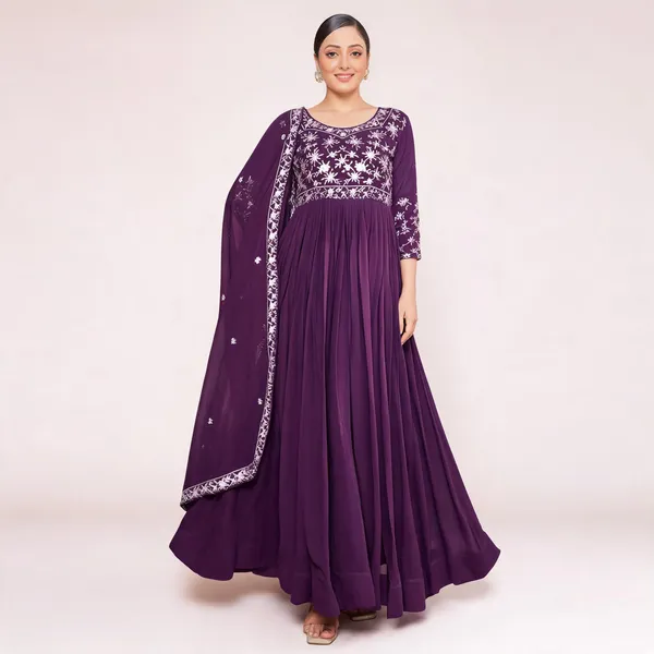 Purple_Georgette_Embroidered_Anarkali_Gown_With_Dupatta_For_Women