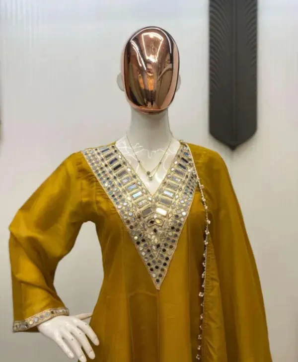 Mustard_Yellow_Chanderi_Silk_Peplum_Kurta_Sharara_Set_For_Women