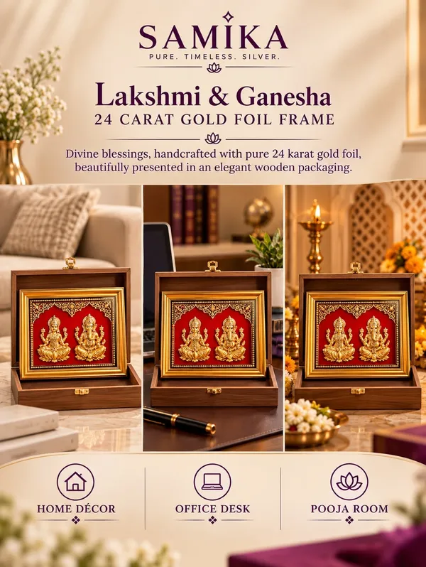 24K_Gold_Foil_Divya_Lakshmi_Ganesh_Premium_Classic_Frame