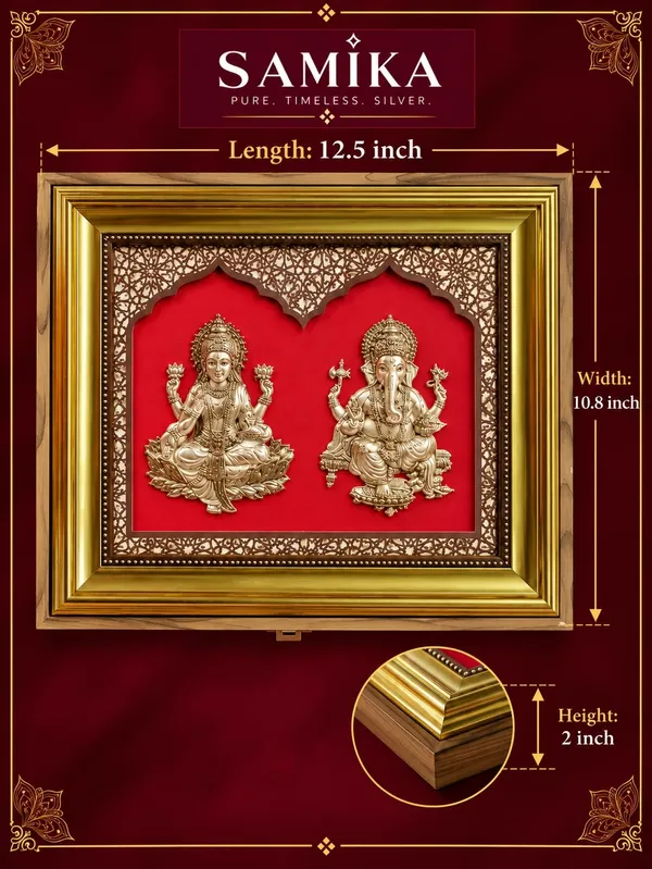24K_Gold_Foil_Divya_Lakshmi_Ganesh_Premium_Classic_Frame
