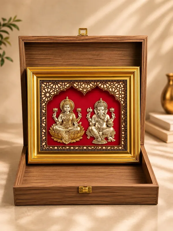 24K_Gold_Foil_Divya_Lakshmi_Ganesh_Premium_Classic_Frame