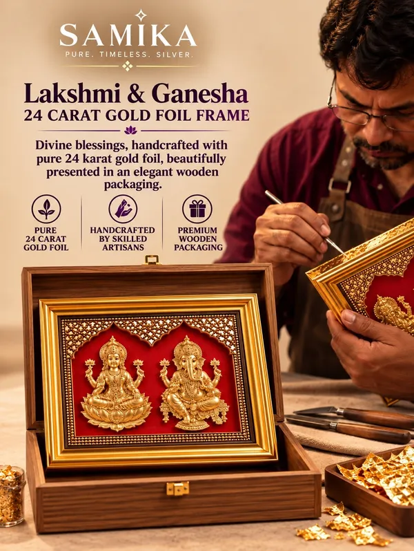 24K_Gold_Foil_Divya_Lakshmi_Ganesh_Premium_Classic_Frame