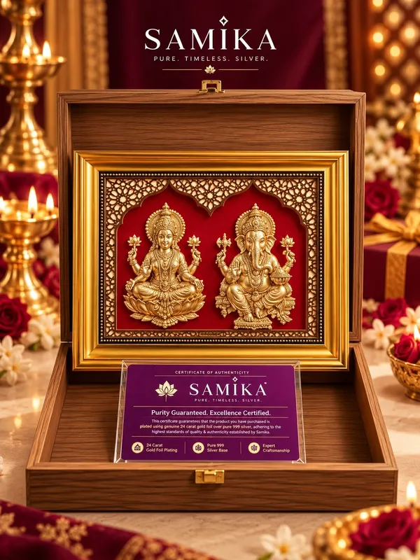 24K_Gold_Foil_Divya_Lakshmi_Ganesh_Premium_Classic_Frame