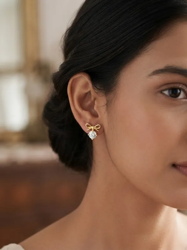 925_Sterling_Silver_22K_Gold_Plated_Bow_Knot_CZ_Stud_Earrings