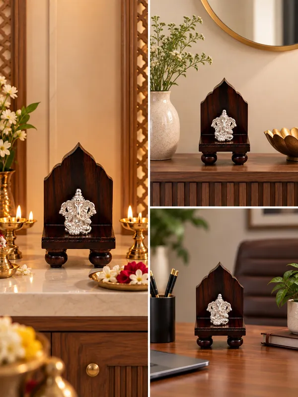 925_Silver_Ganpati_Idol_with_Rose_Wood_Singhasan