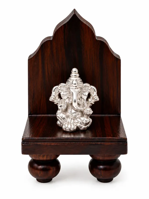 925_Silver_Ganpati_Idol_with_Rose_Wood_Singhasan