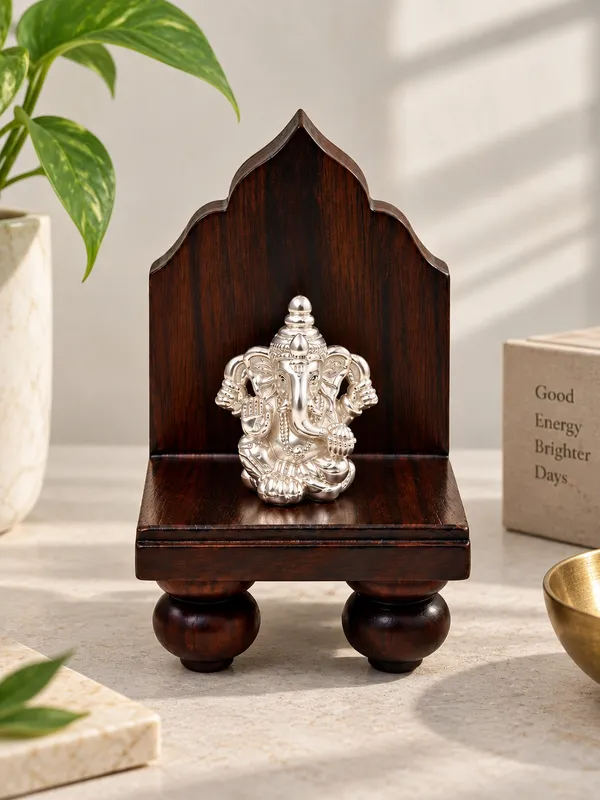 925_Silver_Ganpati_Idol_with_Rose_Wood_Singhasan