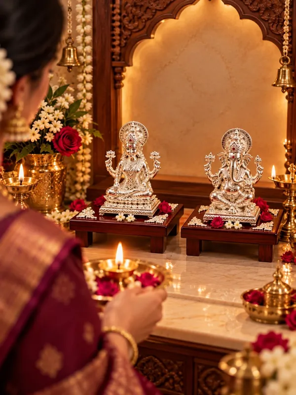 999_Pure_Silver_Lakshmi_Ganesh_Idol_Pair