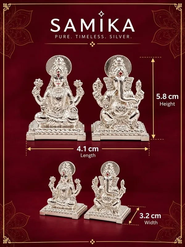 999_Pure_Silver_Lakshmi_Ganesh_Idol_Pair