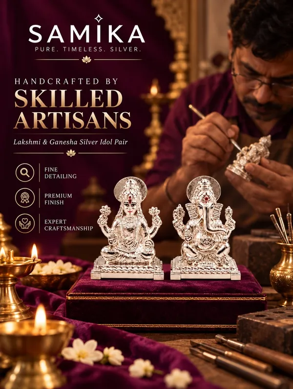 999_Pure_Silver_Lakshmi_Ganesh_Idol_Pair