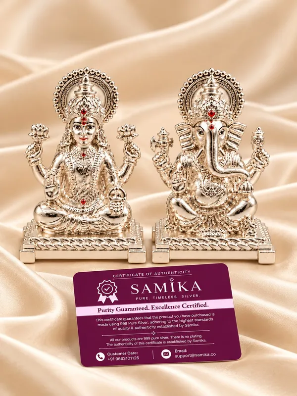 999_Pure_Silver_Lakshmi_Ganesh_Idol_Pair