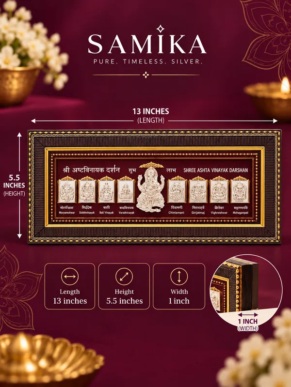 999_Silver_Shri_Ashta_Vinayak_Darshan_Wall_Frame