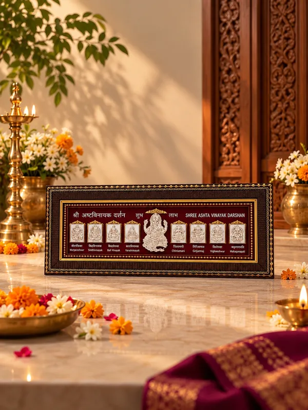 999_Silver_Shri_Ashta_Vinayak_Darshan_Wall_Frame