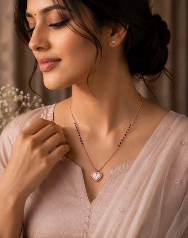 925_Sterling_Silver_Rose_Gold_Plated_Aurora_Heart_Mangalsutra