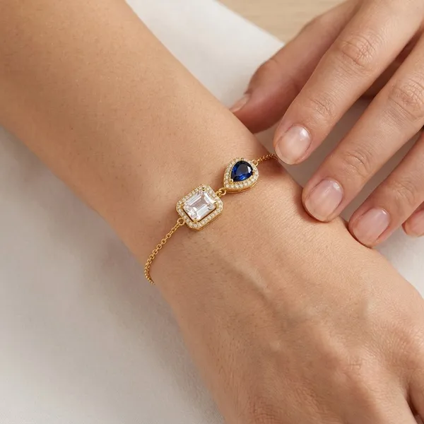 925_Sterling_Silver_Gold_Plated_Dual_Stone_Bracelet