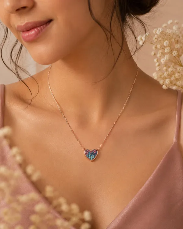 Rose_Gold_Plated_Rianbow_Stellar-Heart_Necklace_With_925_Sterling_Silver