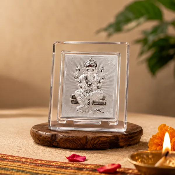 999_Silver_Ganesha_Frame_With_Om_Bell_Premium_Spiritual_Gift_Hamper_