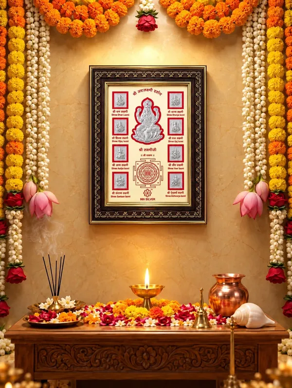 Pure_999_Silver_Shree_Ashtalakshmi_Darshan_Frame_with_Premium_Wooden_Frame_for_Home_Temple,_Pooja_&_Gifting