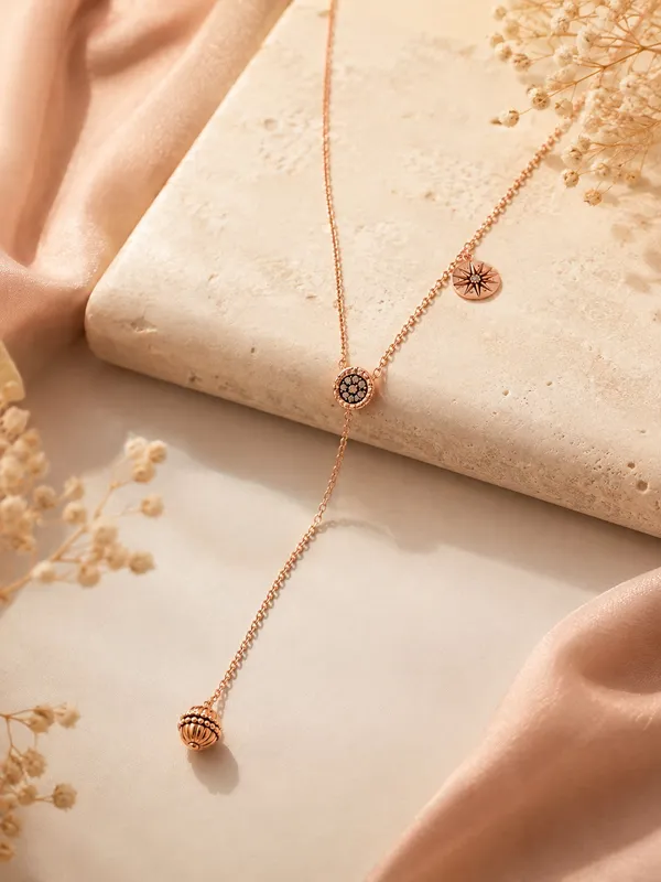 Rose_Gold_Plated_Calestial_Drop_Necklace_With_925_Sterling_Silver