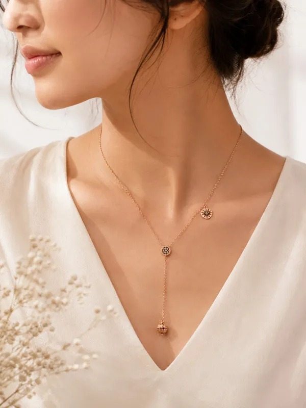 Rose_Gold_Plated_Calestial_Drop_Necklace_With_925_Sterling_Silver