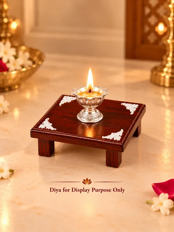 Rosewood_Pooja_Chowki_For_God_Idol_&_Diya_With_925_Silver_Corner_Work