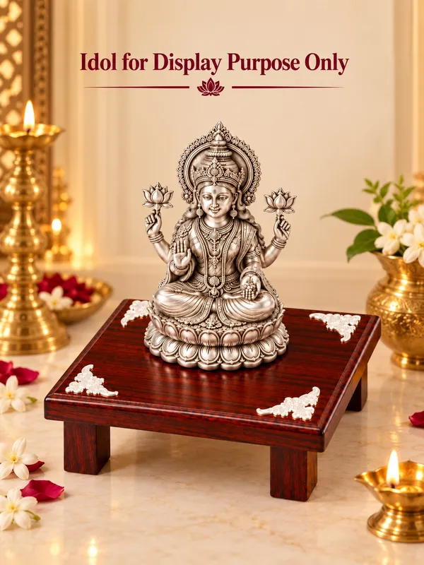 Rosewood_Pooja_Chowki_For_God_Idol_&_Diya_With_925_Silver_Corner_Work