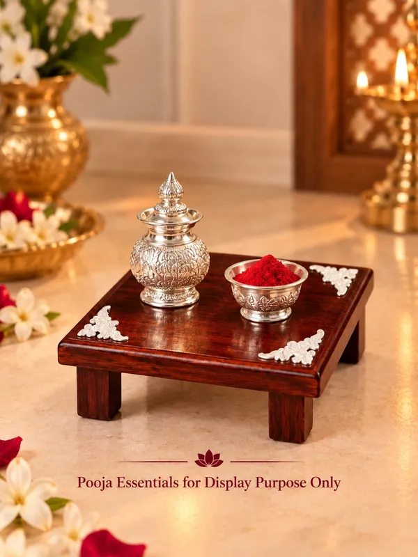 Rosewood_Pooja_Chowki_For_God_Idol_&_Diya_With_925_Silver_Corner_Work