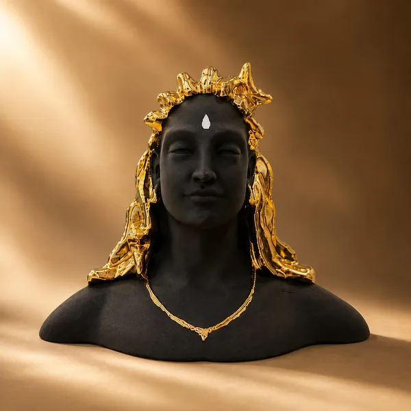 24K_Gold_Plated_Adiyogi_Shiva_&_Gau_Ma_Combo