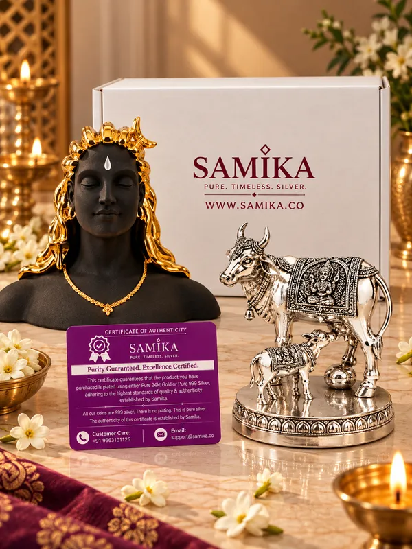 24K_Gold_Plated_Adiyogi_Shiva_&_Gau_Ma_Combo