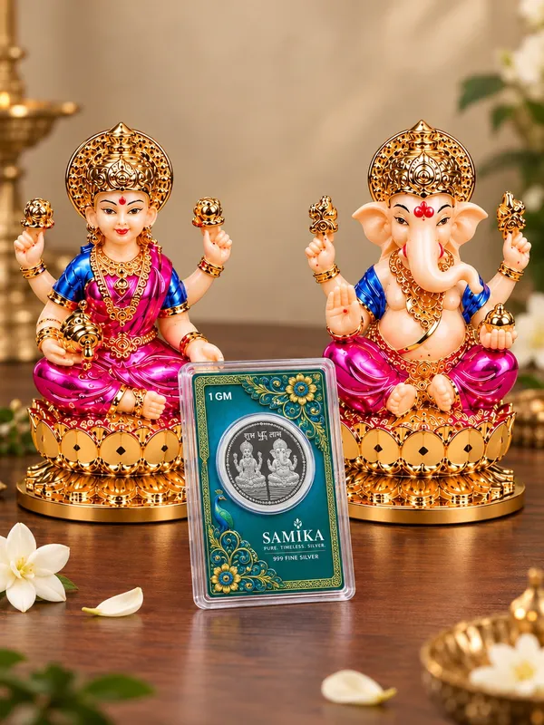 24K_Gold_Plated_Non-Breakable_Lakshmi_Ganesh_Idol_with_1g_Lakshmi_Ganesh_Silver_Coin_Combo