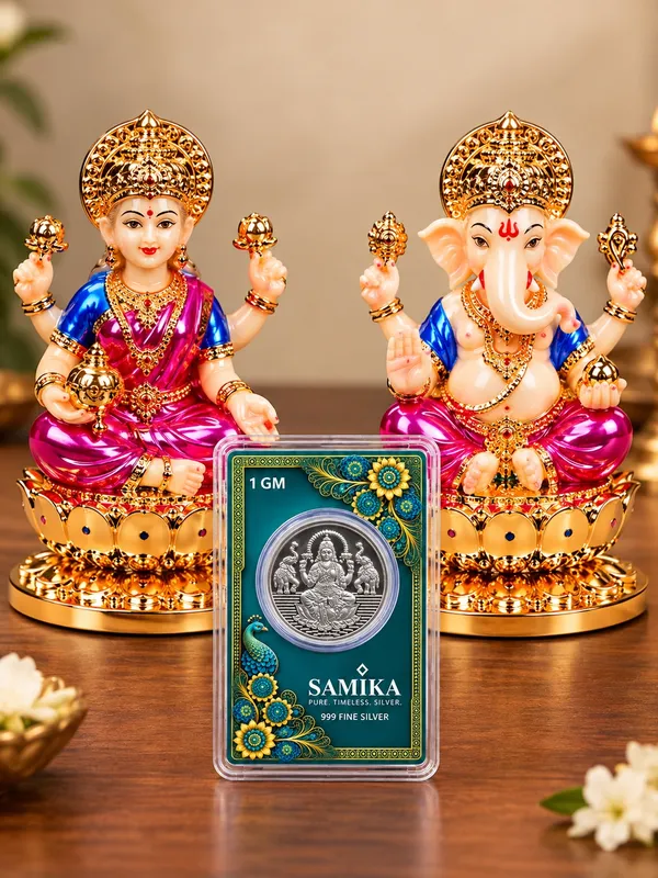 24K_Gold_Plated_Non-Breakable_Lakshmi_Ganesh_Idol_with_1g_Lakshmi_Ji_Silver_Coin_Combo